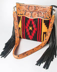 American Darling ADBGZ553 Signature Crossbody Hand Tooled Saddle Blanket Genuine Leather Women Bag Western Handbag Purse