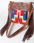 American Darling ADBGZ554 Signature Crossbody Hand Tooled Saddle Blanket Genuine Leather women bag western handbag purse