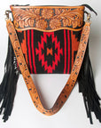 American Darling ADBGZ555 Signature Crossbody Hand Tooled Saddle Blanket Genuine Leather Women Bag Western Handbag Purse