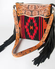 American Darling ADBGZ555 Signature Crossbody Hand Tooled Saddle Blanket Genuine Leather Women Bag Western Handbag Purse
