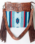 American Darling ADBGZ557 Signature Crossbody Hand Tooled Saddle Blanket Genuine Leather women bag western handbag purse