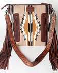 American Darling ADBGZ562 Signature Crossbody Hand Tooled Saddle Blanket Genuine Leather Women Bag Western Handbag Purse