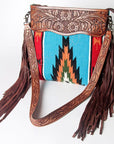 American Darling ADBGZ564 Signature Crossbody Hand Tooled Saddle Blanket Genuine Leather women bag western handbag purse