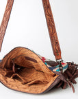 American Darling ADBGZ571 Signature Crossbody Hand Tooled Saddle Blanket Genuine Leather women bag western handbag purse