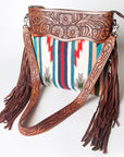 American Darling ADBGZ571 Signature Crossbody Hand Tooled Saddle Blanket Genuine Leather women bag western handbag purse