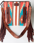 American Darling ADBGZ574 Signature Crossbody Hand Tooled Saddle Blanket Genuine Leather women bag western handbag purse