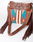 American Darling ADBGZ574 Signature Crossbody Hand Tooled Saddle Blanket Genuine Leather women bag western handbag purse