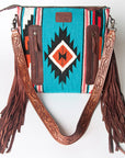 American Darling ADBGZ576 Signature Crossbody Hand Tooled Saddle Blanket Genuine Leather women bag western handbag purse