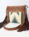 American Darling ADBGZ579 Signature Crossbody Hand Tooled Saddle Blanket Genuine Leather women bag western handbag purse