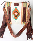 American Darling ADBGZ580 Signature Crossbody Hand Tooled Saddle Blanket Genuine Leather women bag western handbag purse