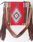 American Darling ADBGZ582 Signature Crossbody Hand Tooled Saddle Blanket Genuine Leather women bag western handbag purse