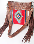 American Darling ADBGZ582 Signature Crossbody Hand Tooled Saddle Blanket Genuine Leather women bag western handbag purse