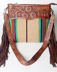 American Darling ADBGZ583 Signature Crossbody Hand Tooled Saddle Blanket Genuine Leather women bag western handbag purse
