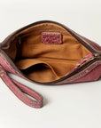 Never Mind Nmbg101E Wristlet Vintage Handmade Genuine Cowhide Leather Women Bag Western Handbag Purse
