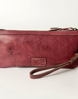 Never Mind Nmbg101E Wristlet Vintage Handmade Genuine Cowhide Leather Women Bag Western Handbag Purse