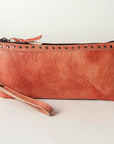 Never Mind Nmbg101I Wristlet Vintage Handmade Genuine Cowhide Leather Women Bag Western Handbag Purse