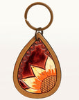 American Darling ADKR180 Hand Tooled Carved Genuine Leather Keyring
