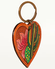 American Darling ADKR182 Hand Tooled Carved Genuine Leather Keyring