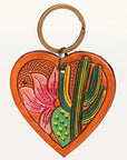 American Darling ADKR182 Hand Tooled Carved Genuine Leather Keyring