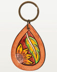American Darling ADKR184 Hand Tooled Carved Genuine Leather Keyring