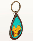 American Darling ADKR185 Hand Tooled Carved Genuine Leather Keyring