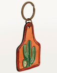 American Darling ADKR190 Hand Tooled Carved Genuine Leather Keyring