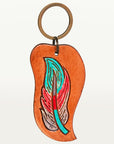 American Darling ADKR196 Hand Tooled Carved Genuine Leather Keyring