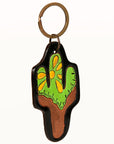 American Darling ADKR197 Hand Tooled Carved Genuine Leather Keyring