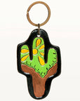 American Darling ADKR197 Hand Tooled Carved Genuine Leather Keyring
