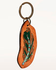 American Darling ADKR198 Hand Tooled Carved Genuine Leather Keyring