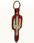 American Darling ADKR202 Hand Tooled Carved Genuine Leather Keyring