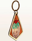 American Darling ADKR203 Hand Tooled Carved Genuine Leather Keyring