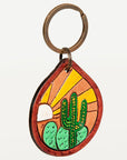 American Darling ADKR204 Hand Tooled Carved Genuine Leather Keyring