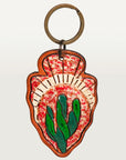 American Darling ADKR207 Hand Tooled Carved Genuine Leather Keyring