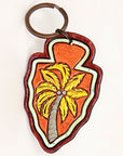 American Darling ADKR208 Hand Tooled Carved Genuine Leather Keyring