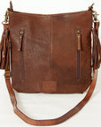 American Darling ADBGA241B Large Crossbody Hand Tooled Hair On Genuine Leather women bag western handbag purse