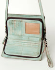 Never Mind Nmbg106 Wallet Vintage Handmade Genuine Cowhide Leather Women Bag Western Handbag Purse