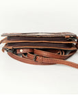 American Darling ADBG805 Clutch Hand Tooled Hair-On Genuine Leather Women Bag Western Handbag Purse