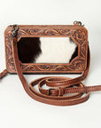 American Darling ADBG806 Clutch Hand Tooled Hair-On Genuine Leather Women Bag Western Handbag Purse