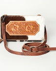 American Darling Clutch Hand Tooled Hair on Genuine Leather Western Women Bag Handbag Purse | Crossbody for Cute