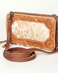 American Darling Hand Tooled Hair On Genuine Leather Women Bag Western Handbag Purse