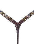 Bar H Equine Premium Hand Tooled Leather Breast Collar Stainless Steel Hardware Brown