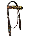 Bar H Equine Premium Hand Tooled Leather Breast Collar Stainless Steel Hardware Brown