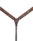 Bar H Equine Austin Arrow Spotted Leather One Ear Headstall Brown