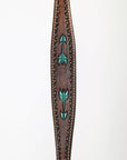 Bar H Equine Austin Arrow Spotted Leather One Ear Headstall Brown