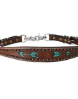 Bar H Equine Austin Arrow Spotted Leather One Ear Headstall Brown