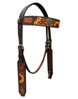 Bar H Equine Bonnie Blossom Sunflower Leather One Ear Headstall