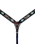 Bar H Equine Western Horse Floral Genuine American Leather Breast Collar Headstall Tack Set
