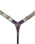 Bar H Equine Premium Hand Tooled Leather Stainless Steel Hardware One Ear Headstall Brown