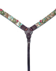 Bar H Equine Premium Hand Tooled Leather Stainless Steel Hardware One Ear Headstall Brown